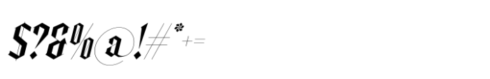 Trackero  Italic Font OTHER CHARS