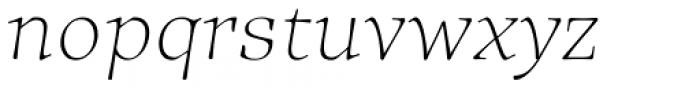 Traction Thin Italic Font LOWERCASE