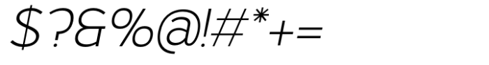 Trafford Light Italic Font OTHER CHARS