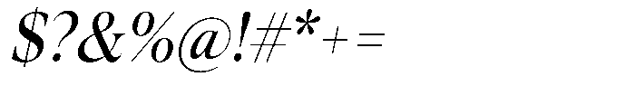 Trefally Serif Condensed Italic Font OTHER CHARS
