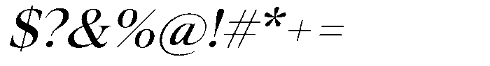Trefally Serif Expanded Italic Font OTHER CHARS
