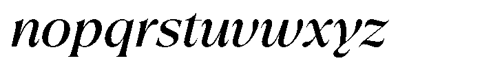 Trefally Serif Expanded Italic Font LOWERCASE