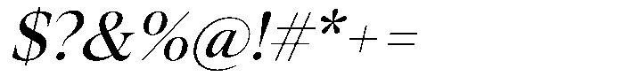 Trefally Serif Italic Font OTHER CHARS