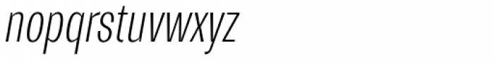 Trivia Gothic C1 Condensed Thin Italic Font LOWERCASE