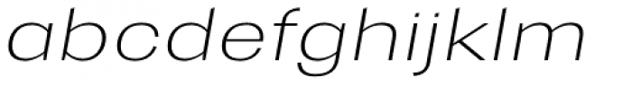 Trivia Gothic E1 SemiExpanded Thin Italic Font LOWERCASE