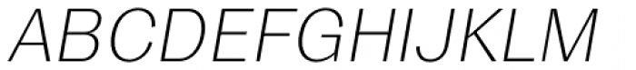 Trivia Gothic R1 Thin Italic Font UPPERCASE