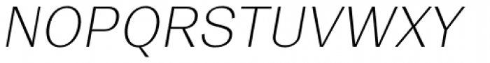 Trivia Gothic R1 Thin Italic Font UPPERCASE