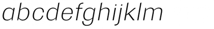 Trivia Gothic R1 Thin Italic Font LOWERCASE