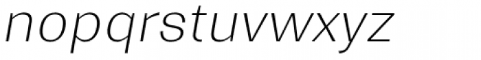 Trivia Gothic R1 Thin Italic Font LOWERCASE