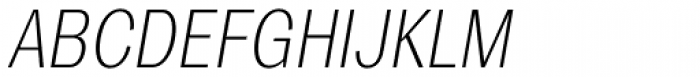 Trivia Gothic S1 SemiCondensed Thin Italic Font UPPERCASE