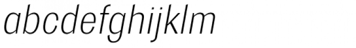 Trivia Gothic S1 SemiCondensed Thin Italic Font LOWERCASE