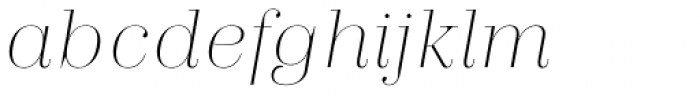 Trivia Serif Hairline Italic Font LOWERCASE