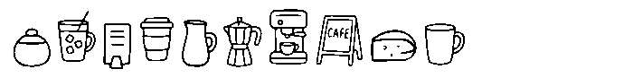 Tropical Doodle lineart Regular Font OTHER CHARS