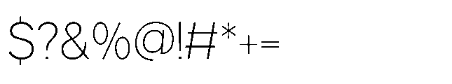 True Arabic Extralight Font OTHER CHARS
