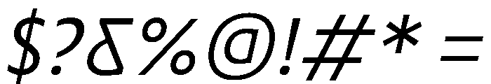 TRIALRing LightItalic Font OTHER CHARS