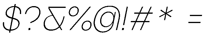 TRIALSagace ThinItalic Font OTHER CHARS
