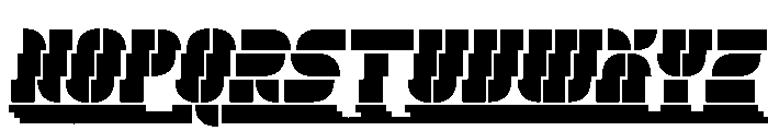 Trafarett ThinShadowZigZag Font UPPERCASE