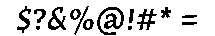 Traktor DemiItalic Font OTHER CHARS