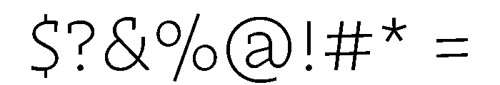 Traktor ExtraLight Font OTHER CHARS
