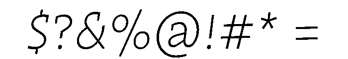 Traktor ExtraLightItalic Instance Font OTHER CHARS