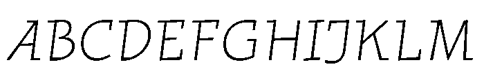 Traktor ExtraLightItalic Instance Font UPPERCASE