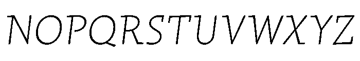 Traktor ExtraLightItalic Instance Font UPPERCASE