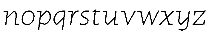 Traktor ExtraLightItalic Instance Font LOWERCASE