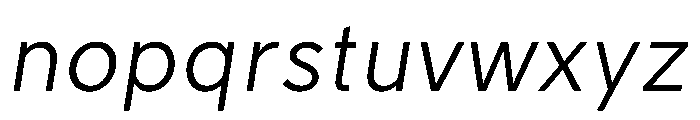 Tranemo Italic Instance Font LOWERCASE