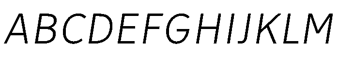 Tranemo LightItalic Instance Font UPPERCASE