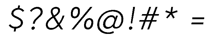 Tranemo LightItalic Font OTHER CHARS