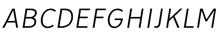 Tranemo LightItalic Font UPPERCASE