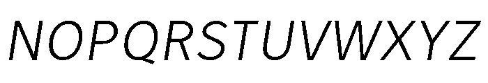 Tranemo LightItalic Font UPPERCASE