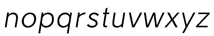 Tranemo LightItalic Font LOWERCASE