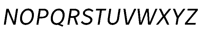 Tranemo MediumItalic Instance Font UPPERCASE