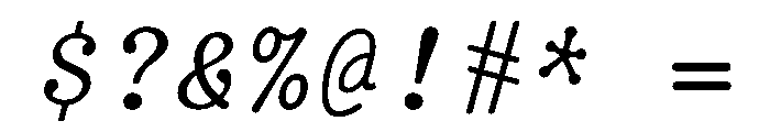 TriplicateAItalic Font OTHER CHARS