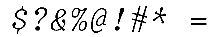 TriplicateBItalic Font OTHER CHARS