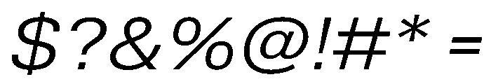TrueSans BookExtendedItalic Font OTHER CHARS