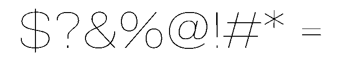 TrueSans HairlineExtended Font OTHER CHARS