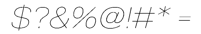 TrueSans HairlineExtendedItalic Font OTHER CHARS