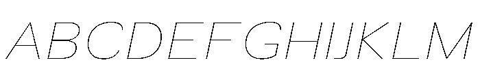 TrueSans HairlineExtendedItalic Font UPPERCASE