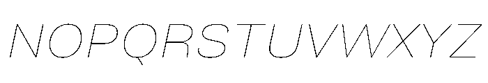 TrueSans HairlineExtendedItalic Font UPPERCASE