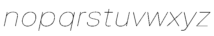TrueSans HairlineExtendedItalic Font LOWERCASE