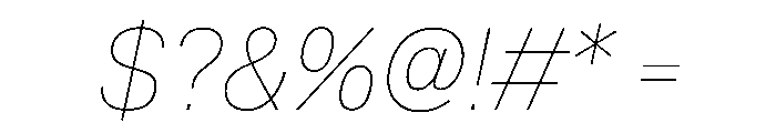 TrueSans HairlineItalic Font OTHER CHARS