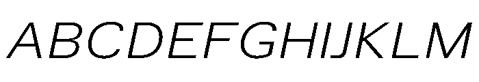 TrueSans LightExtendedItalic Font UPPERCASE