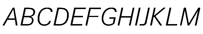 TrueSans LightItalic Font UPPERCASE