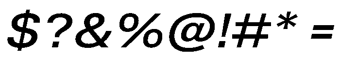 TrueSans MediumExtendedItalic Font OTHER CHARS