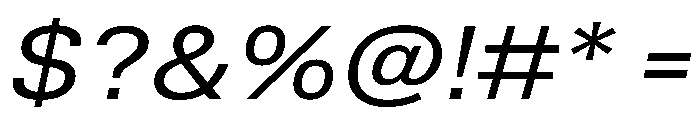 TrueSans RegularExtendedItalic Font OTHER CHARS
