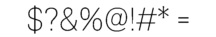TrueSans Thin Font OTHER CHARS