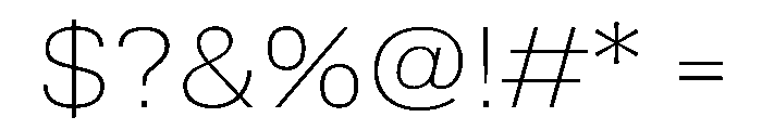 TrueSans ThinExtended Font OTHER CHARS
