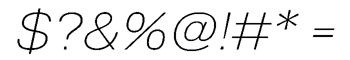 TrueSans ThinExtendedItalic Font OTHER CHARS